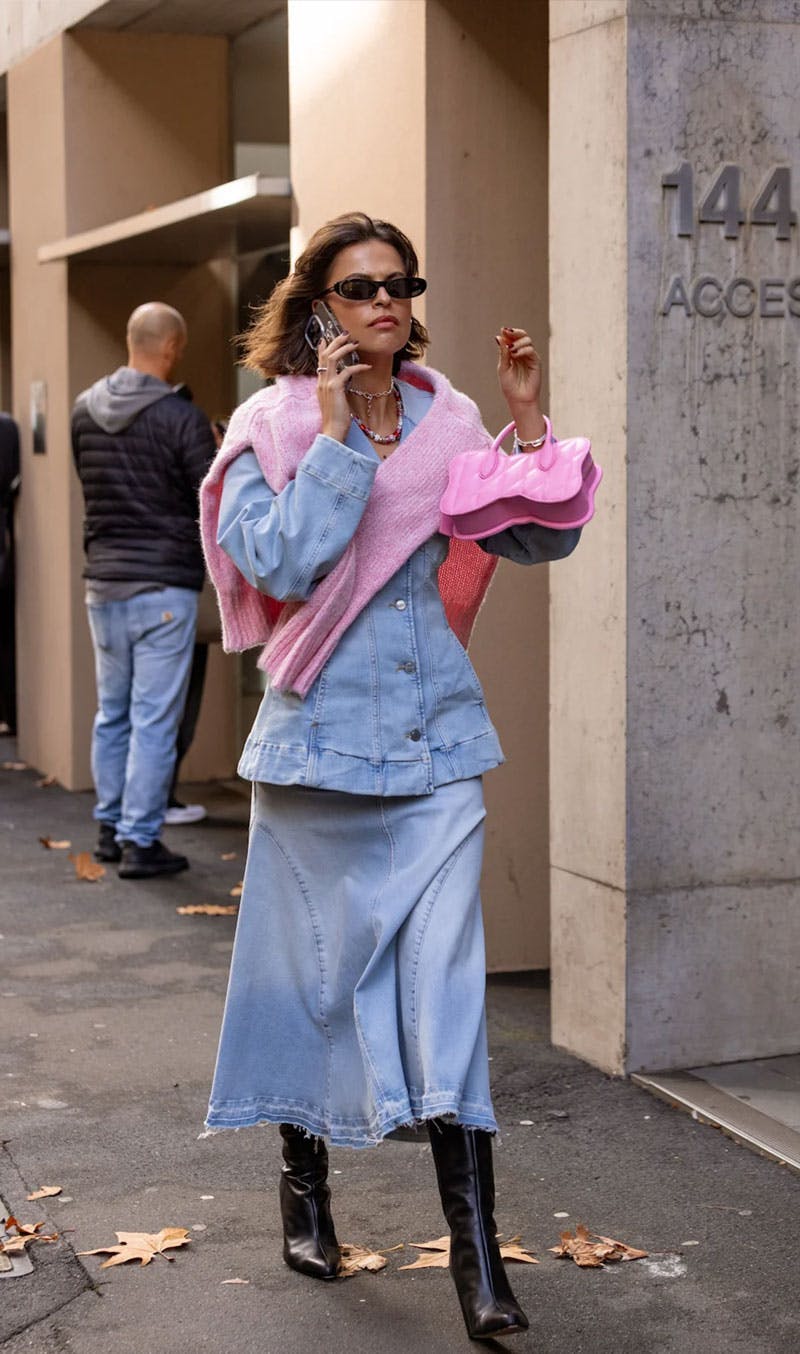 Woman wearing Saint Laurent Shade sunglasses